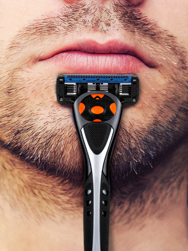 Qshave Black Spider Man Manual Shaving Razor USA Blade X5 Blade with Trimmer Blade fit Quattro Titanium