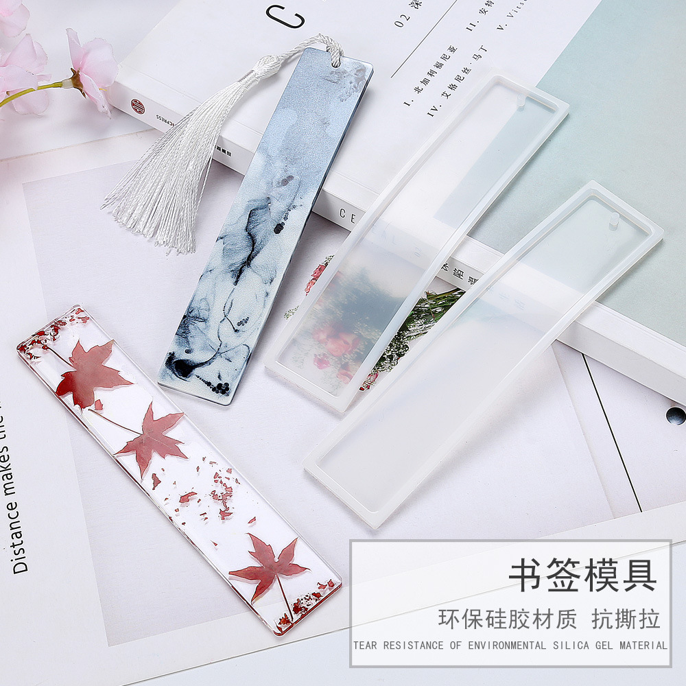 Rechteckige Silikon-Lesezeichen-Harzform, DIY-Lesezeichen-Formenherstellung, Epoxidharz, Schmuck, DIY-Handwerk, transparente Silikonform