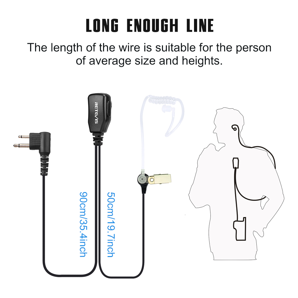 Retevis 10個トランシーバーヘッドセットトランシーバの音響管イヤホンpttモトローラDP1400/GP2000/CP200/040 hyt