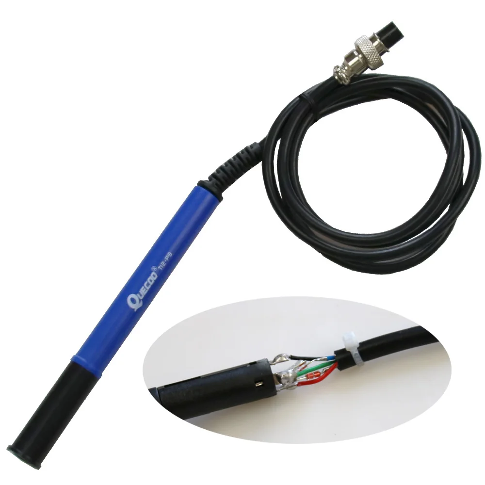 QUECOO 5pin T12-M8 9501 907 P9 mango 1,1 m para estación de soldadura de hierro STM32 T12-955/958 controlador eléctrico Digital de temperatura