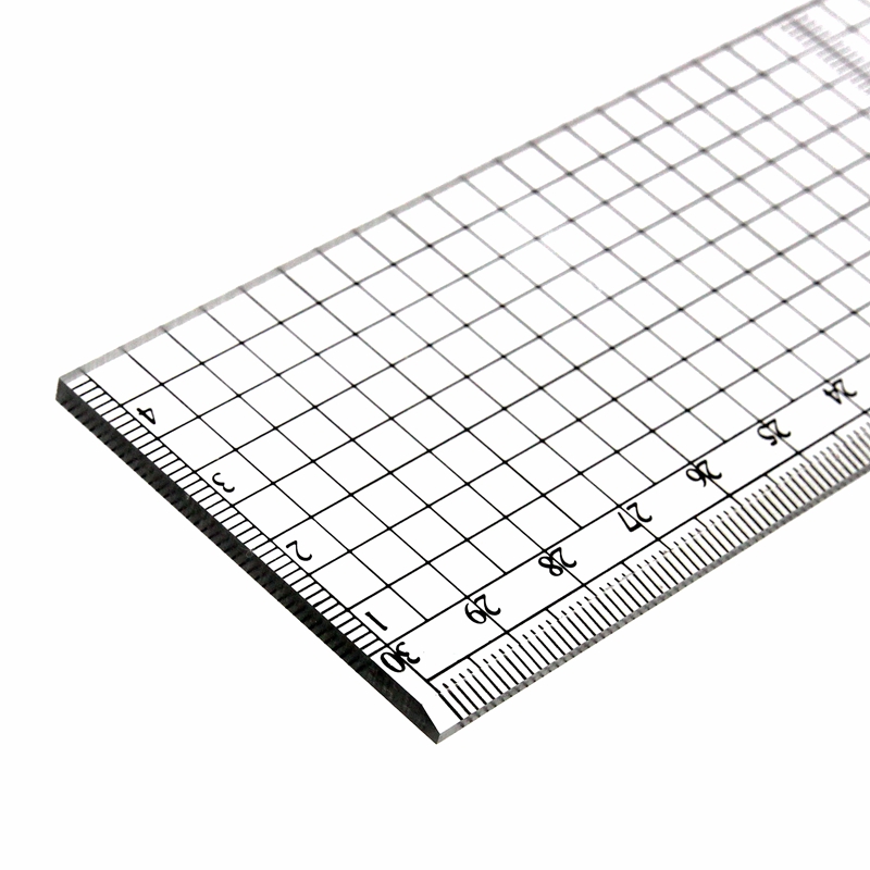 Transparent Ruler Board 20 30 50cm Students Writing Desk Pad PVC Grid Sewing Cutting Mats Drawing Clipboard Measuring Supplies