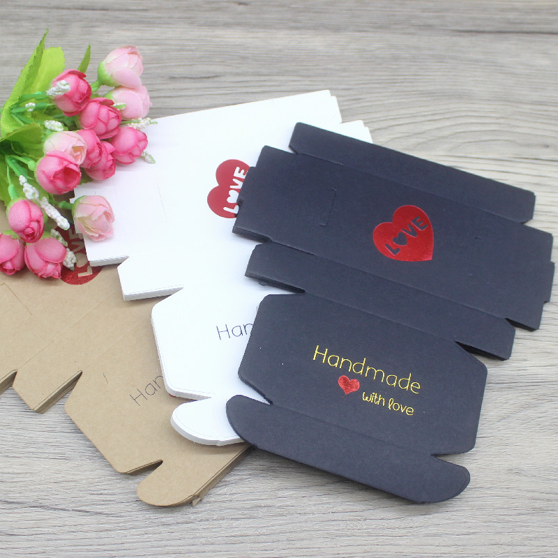 10 Упаковок 8x6x2 См Коробки Для Демонстрации Ювелирных Изделий Белый/крафт/черный Картон Подарочная Упаковка Ручной Работы Д...