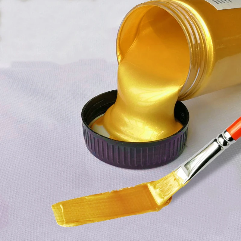 60 ml Goldfarbe, metallische Acrylfarbe, wasserfest, nicht verblasst, zum Färben von Statuen, DIY-Handkleidung, bemalte Graffiti-Pigmente