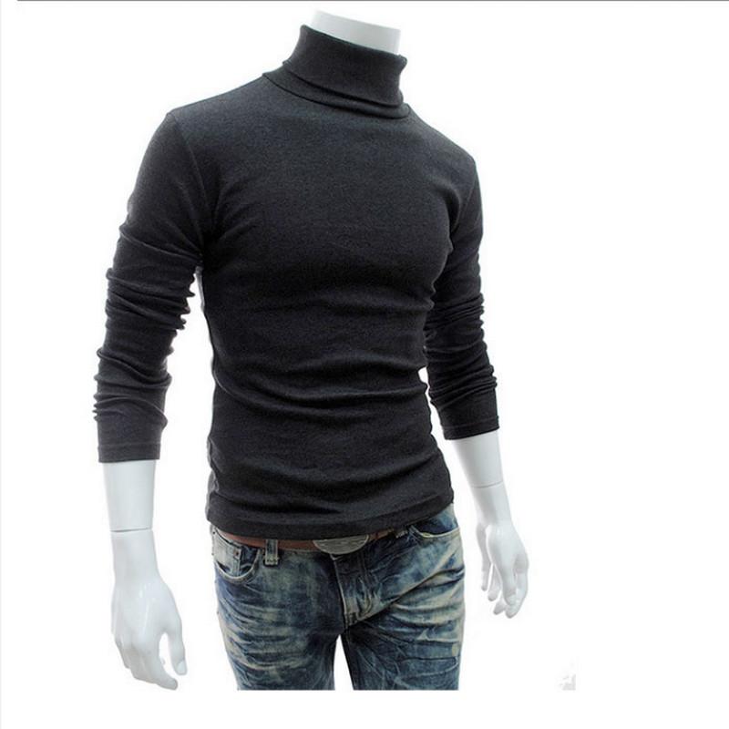 2020 Mode Mannen Trui Effen Kleur Lange Mouwen Coltrui In Mannen Truien Gebreide Trui Mannen Jersey Hombre Cuello