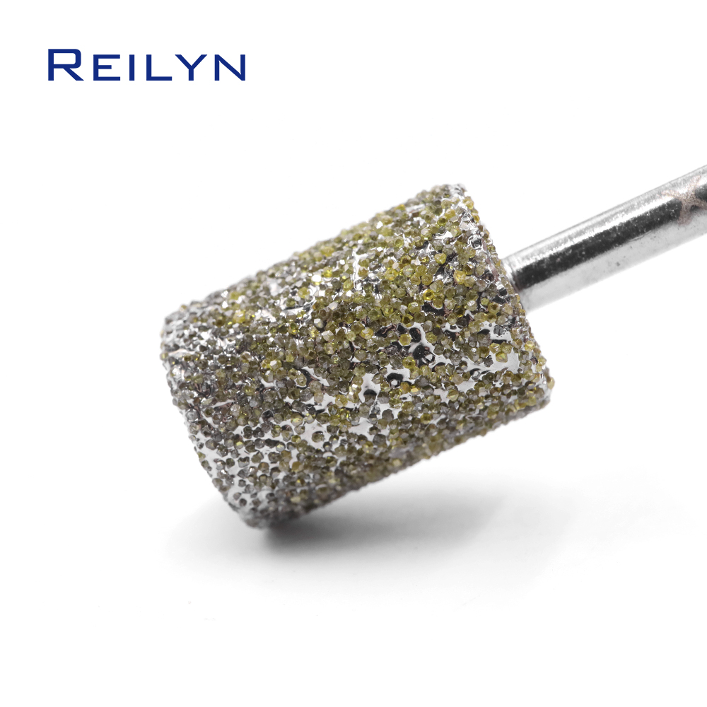 20 Stück/Set # 60-Zylinder grobkörniger Diamant-Schleifgrat, Stein, Arbeiten, Polieren, Schälbits, Diamant-Schleifpunkt