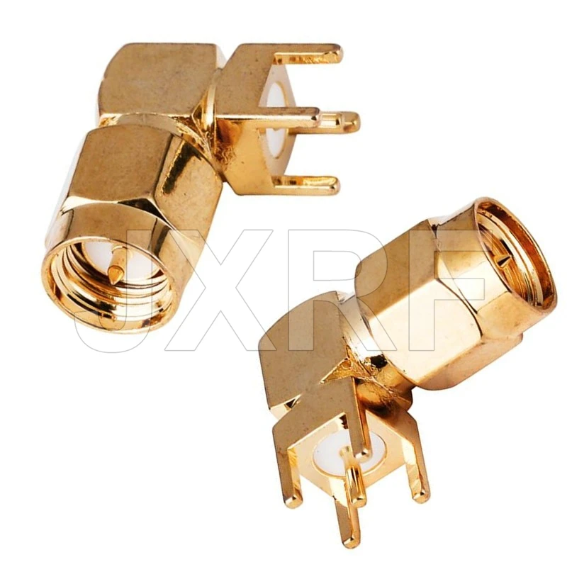 10 Chiếc SMA Nữ Jack Nam Cắm Hàn Edge PCB Thẳng Góc Núi RF Đầu Nối Đồng Cắm Ổ Cắm
