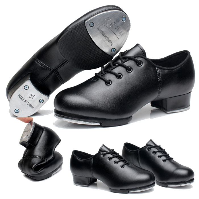 Zapatos de baile deportivos para niños y adultos, zapatos de baile de claqué, suela suave, zapatos de cuero Natural, zapatillas de deporte, zapatos de baile
