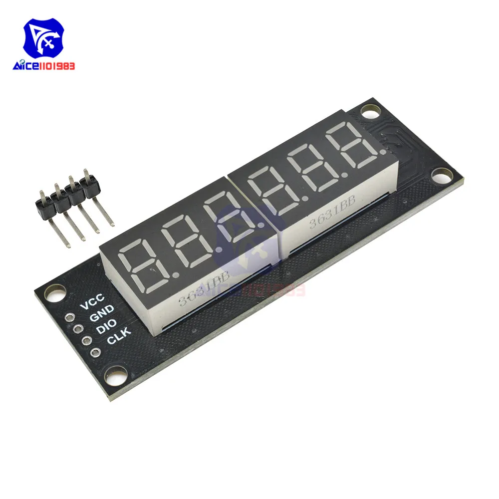 diymore 0,36 pollici TM1637 6 bit 7 segmenti modulo display LED digitale interfaccia I/O 5 colori disponibili per Arduino