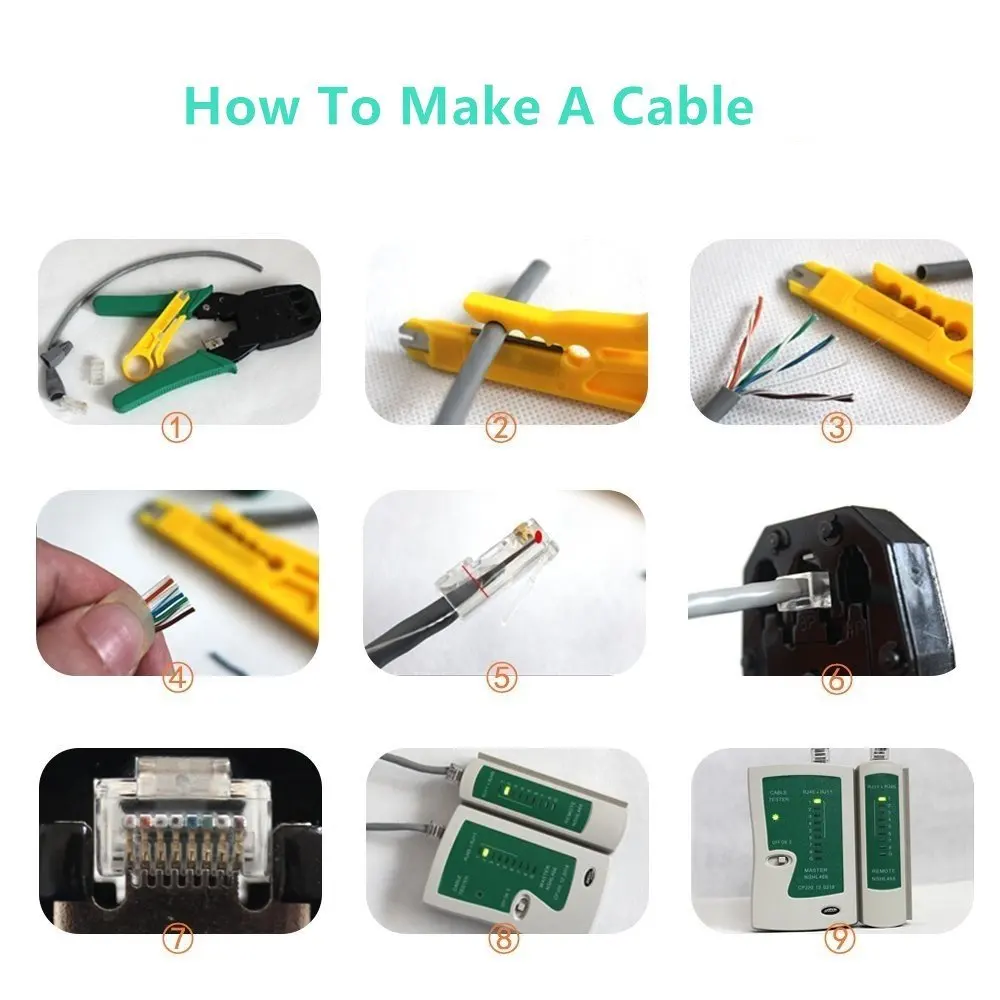 ONTi Mạng Bộ Dụng Cụ Chuyên Nghiệp Di Động Ethernet Bảo Dưỡng Máy Tính LAN Cáp Crimper Cắt Sửa Chữa Với Túi