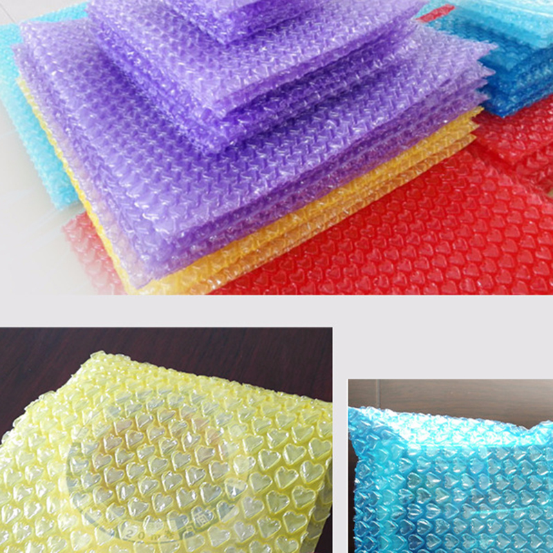 50 pçs 10x10cm cor sacos de bolhas de plástico quadrado poli bolha envelope embalagem de presente saco de correio à prova de choque sacos de envelope acolchoados