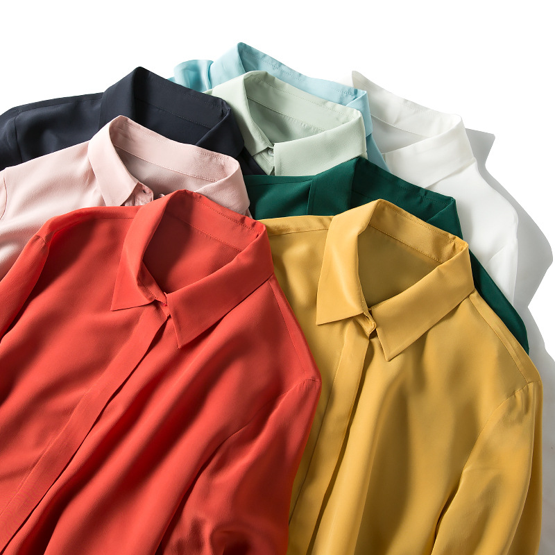 Boollili Áo Phụ Nữ Thật 100% Áo Sơ Mi Lụa Nữ Áo Và Áo Plus Size Nữ Áo Vintage Nữ Quần Áo Blusa Feminina