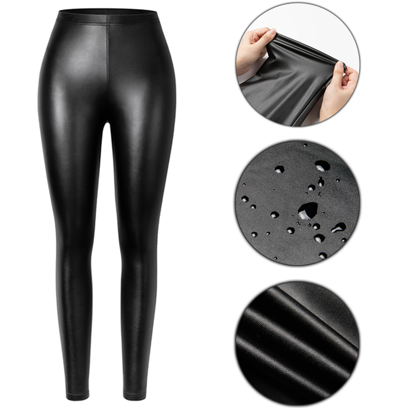 PU Kunstleder Legging Sexy Dünne Schwarze Frauen Leggings Neue Mode Stretchy Fitness Casual Hosen Warme Wasserdichte Dünne Push-Up