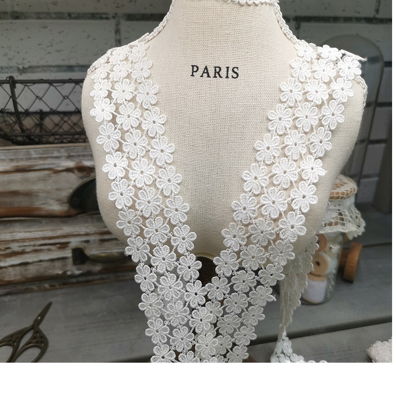 2 Meter 4cm breite hohl blume wasser löslich spitze zubehör DIY kleidung dekoration rock saum taille zubehör