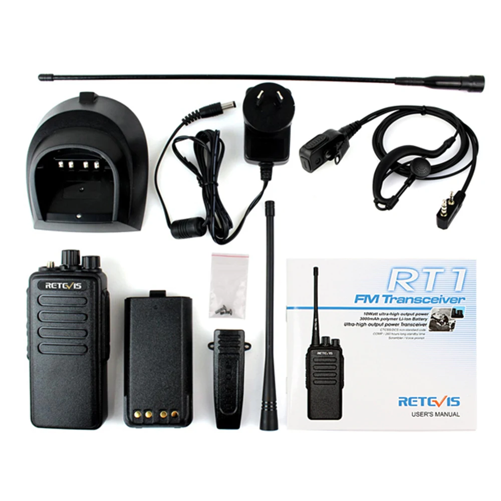 10w leistungs starkes Walkie-Talkie mit großer Reichweite 10 km retevis rt1 vhf oder uhf High-Class-Funks prech gerät für das Jagd geschäft