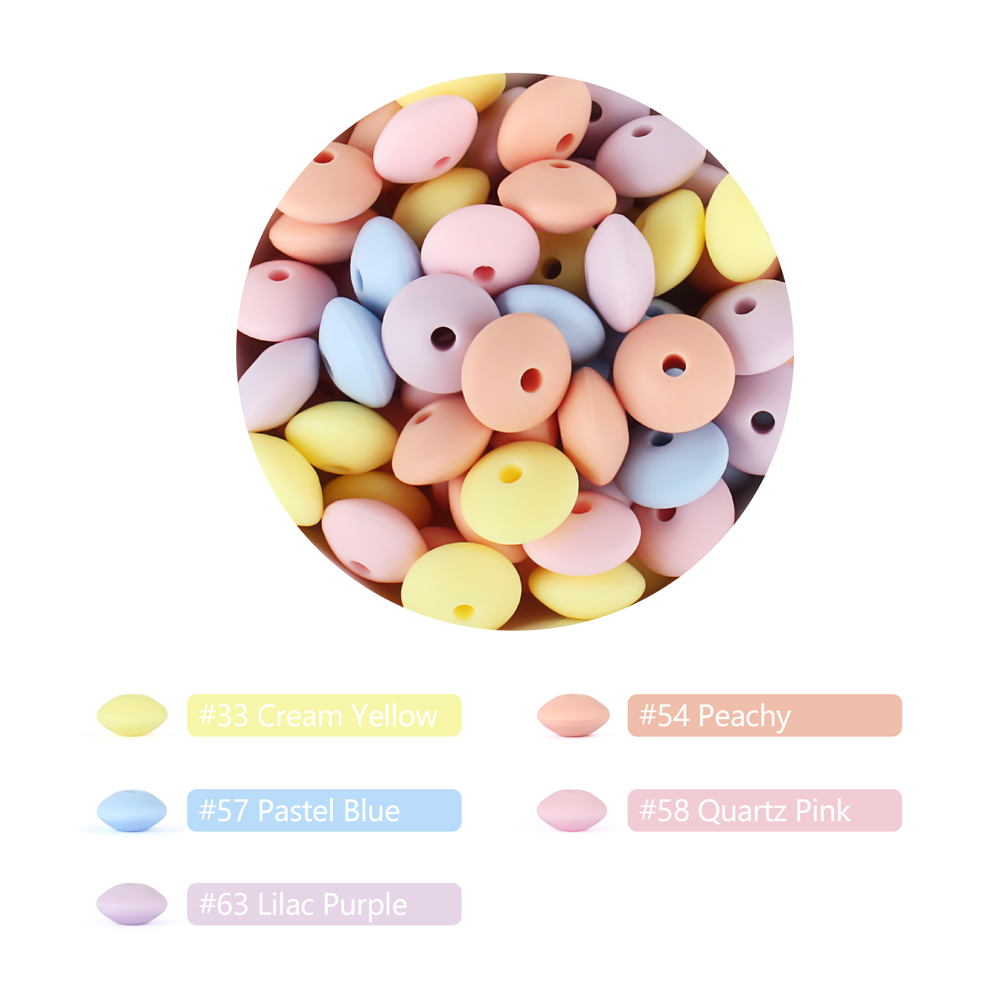 30szt Baby Lentils Silicone Beads 12mm Baby Teethers Teething Beads BPA Free DIY Newborn Oral Care Rodent Pacifier Chain Pearls