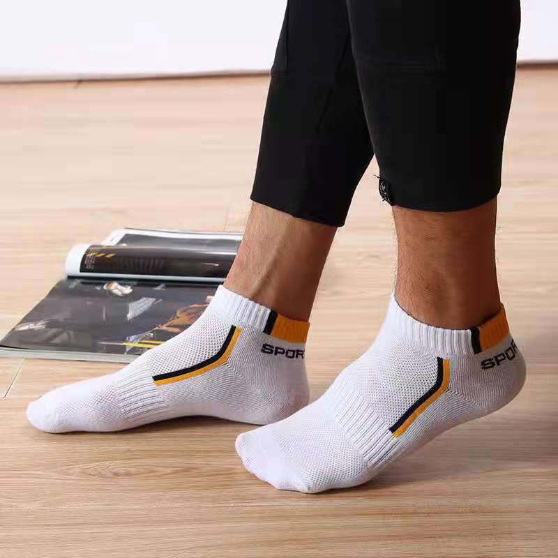 10 stück = 5 Paare/los Sommer Baumwolle Mann Kurze Socken Mode Atmungsaktive Boot Socken Bequeme Casual Socken Männlich Weiß Heißer verkauf