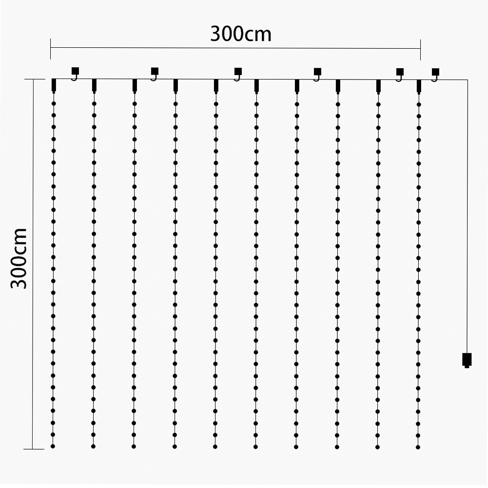 8 modi Fenster String Lichter Weihnachten Dekoration Vorhang Lichter 3*3m 300leds USB 5V Remote Girlande led Licht