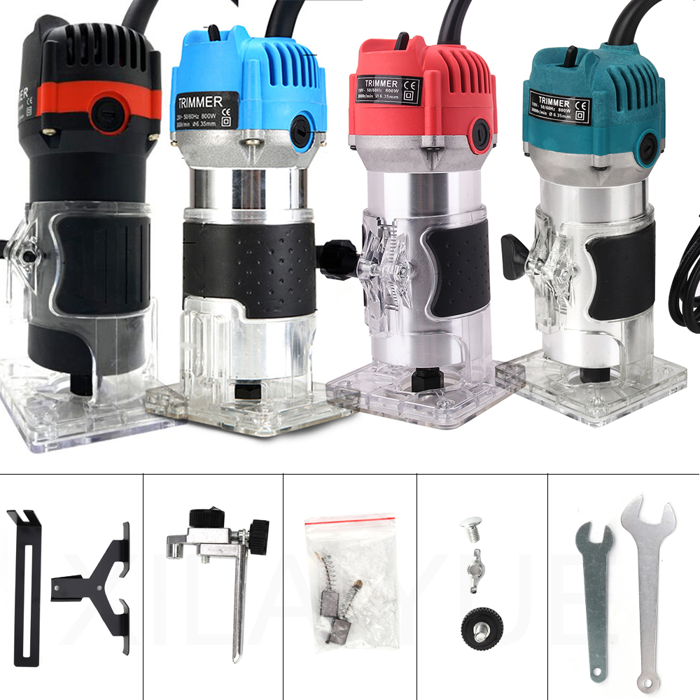 800W 30000rpm 목공 전기 트리머 목재 밀링 조각 Slotting 트리밍 손 조각 기계 나무 라우터