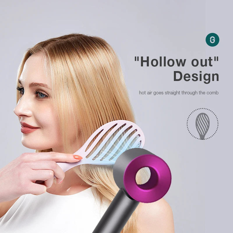 MR.สีเขียว Hollow OUT แปรงผมนวดหนังศีรษะหวีผมจัดแต่งทรงผม Detangler Fast Blow Drying Detangling เครื่องมือเปียกแห้ง CURLY ผม