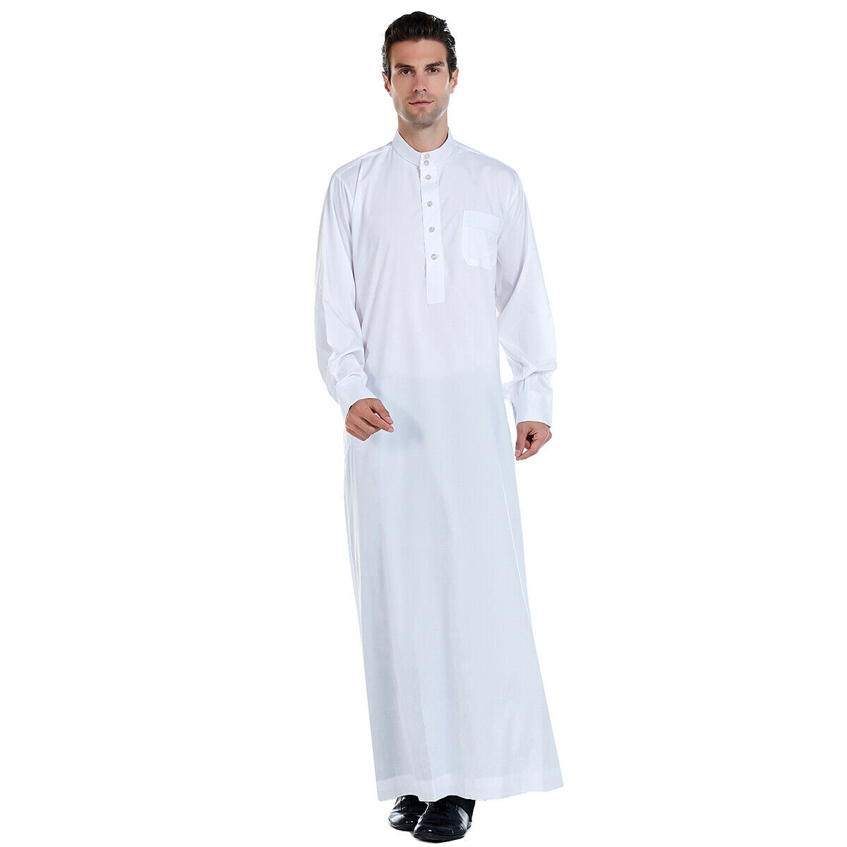 Herren Robe Langarm Saudi Abaya Arabisch Thobe Jubba Thoub Dubai Daffah Kaftan Nahost Islam Thawb Jubba Muslim Kleid Kaftan