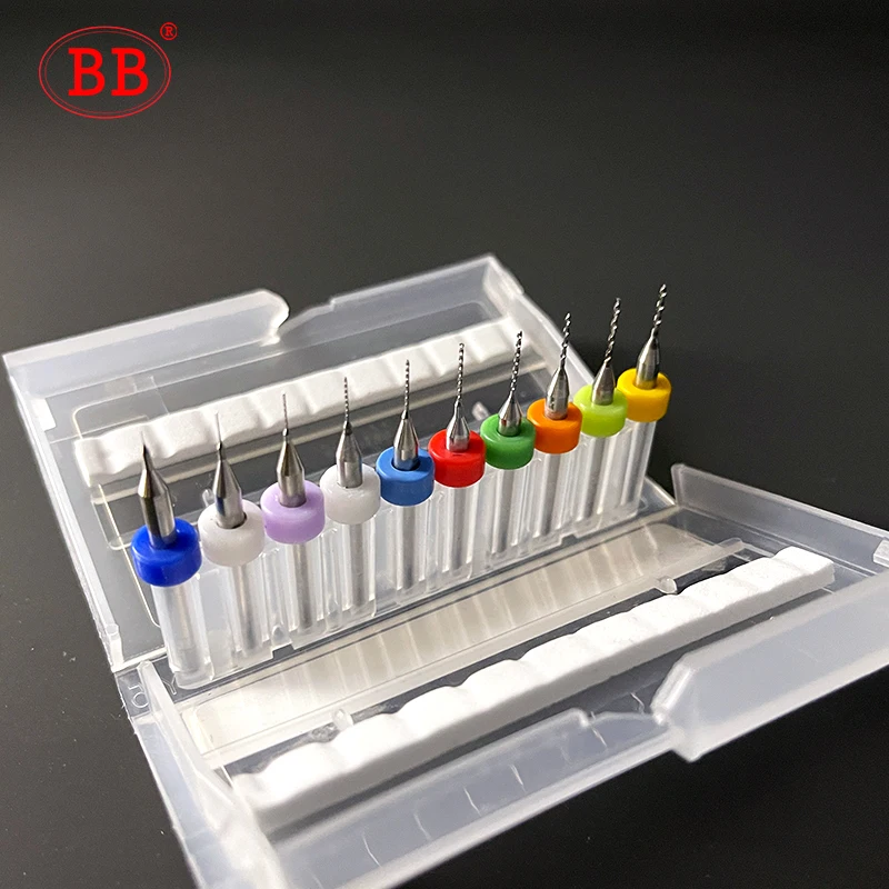 BB PCB Mũi Khoan Siêu Nhỏ Cacbua Mini Bit In Bảng Mạch DIY 0.1 Sang 6.0Mm Đường Kính 3.175 1 8 lắc Chân 10 Bộ