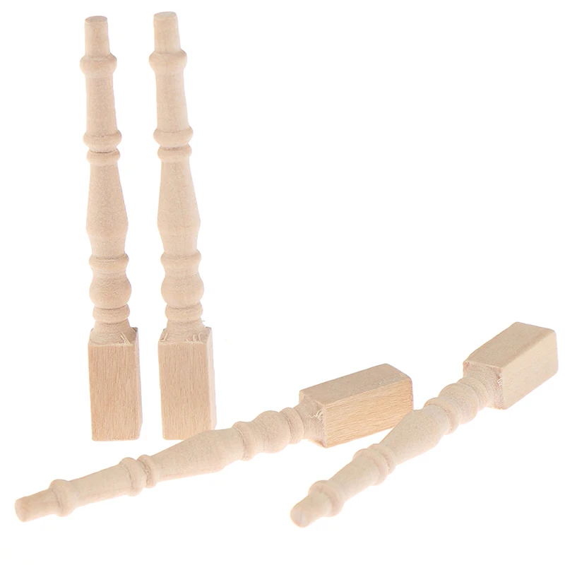 4 Trò Chơi Trí Não Trẻ Em Đồ Chơi Nhà Búp Bê Mini Gỗ DIY 1:12 Đồ Nội Thất Ghế Chân Bàn