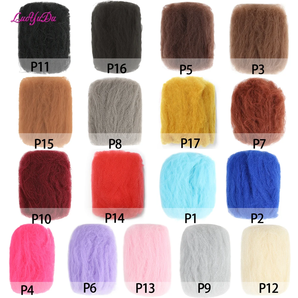 Para Junky Curl Afro rizado extensiones de cabello trenzado sintético para DIY buenos presságios 50 g/unidad para rastas trenzas de pelo