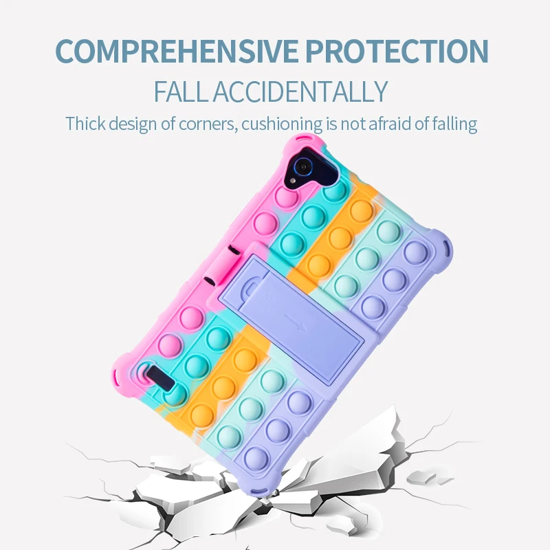 Silikon Case untuk Samsung Galaxy Tab A 8.0 2019 SM-290 Tablet Gelembung Berdiri untuk SM-T290 T290 SM-T295 T295 SM-T297 dengan Pena