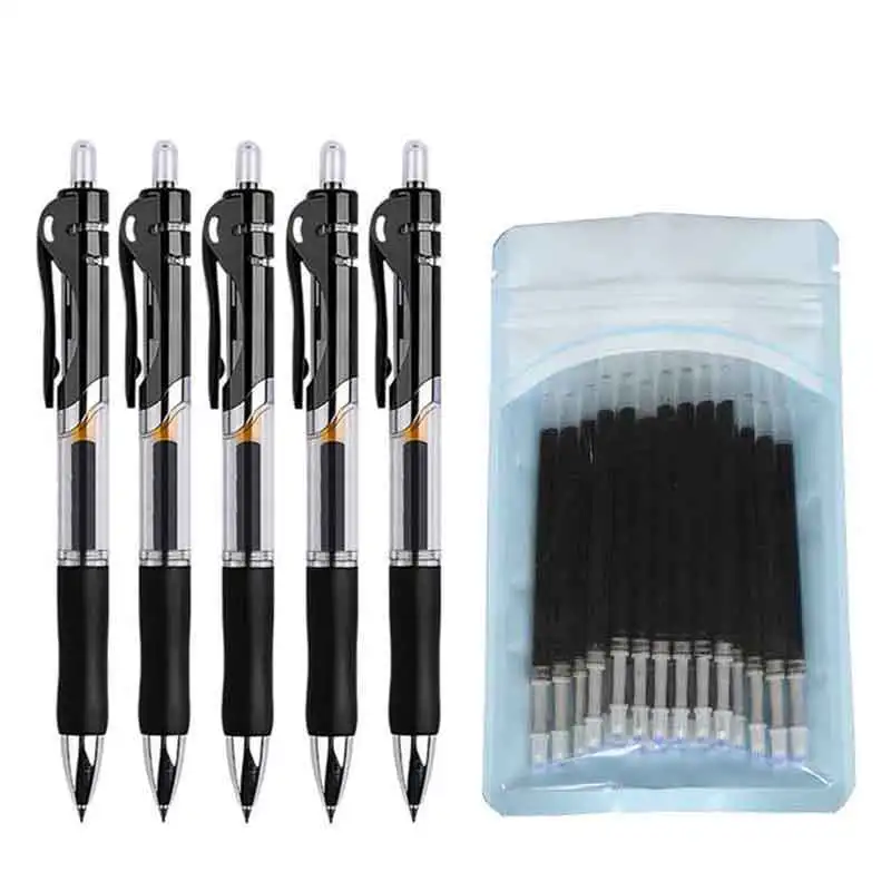 Có Thể Thu Vào Gel Bộ Bút 0.5Mm Màu Đen/Đỏ/Xanh Dương Công Suất Lớn Chấm Bi Tay Cầm Có Thể Thay Thế Được Nạp Lại Cần trường Vật Dụng Văn Phòng