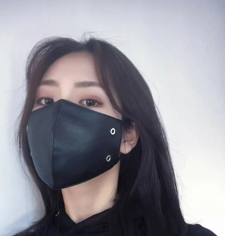 ผู้ชายผู้หญิง windproof หน้ากากหนังกันน้ํา Lady's Breathable ซับผ้าฝ้าย PU หนังปาก-muffle R3072