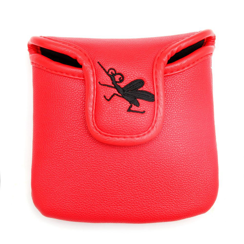 1pc puレザースパイダー刺繍マグネットゴルフクラブ正方形マレットパターヘッドクモ × 銅