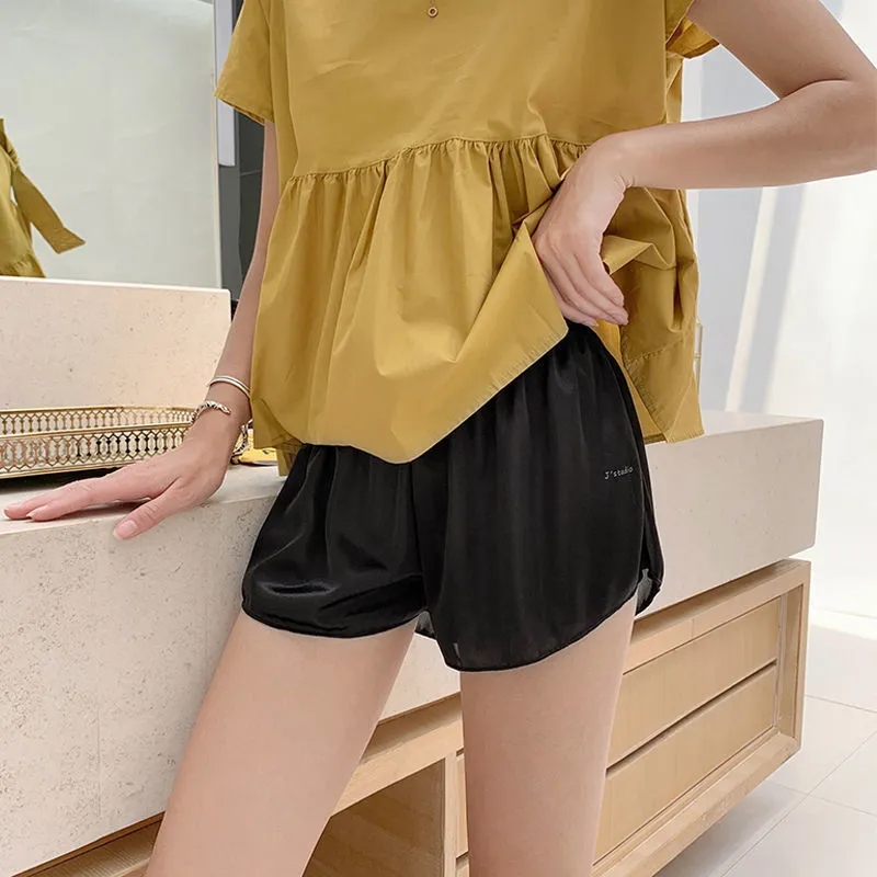 Thoải Mái Rời Quần Ngắn Nữ Mềm Mại Lụa Ice Dạo Phố Sinh Viên Của Cô Gái Quần Short Nữ Gợi Cảm Bãi Biển Quần Short Jogger Mùa Hè