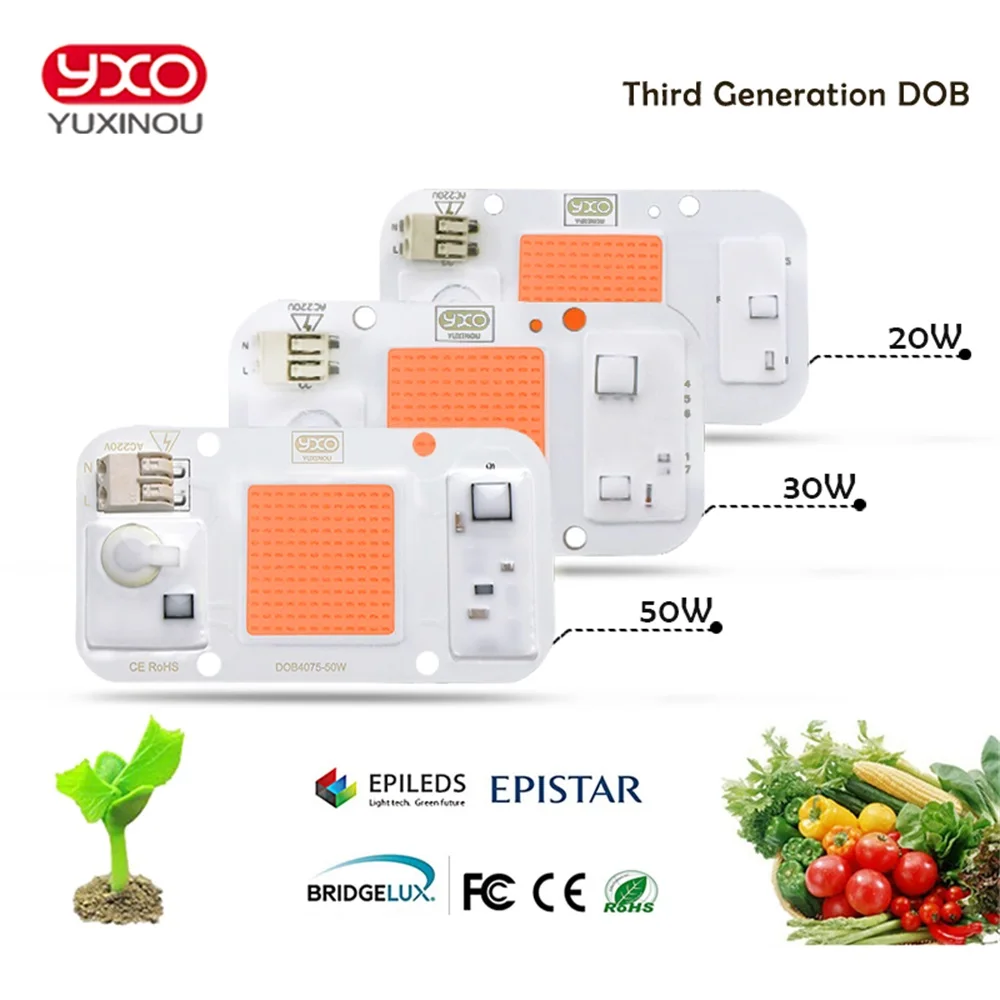 Mới DOB Âm Trần LED Phát Triển Ánh Sáng Đèn Suốt Đầu Vào 220V AC 20W 30W 50W Cho trong Nhà Vật Có Cây Con Phát Triển Và Hoa Chip COB
