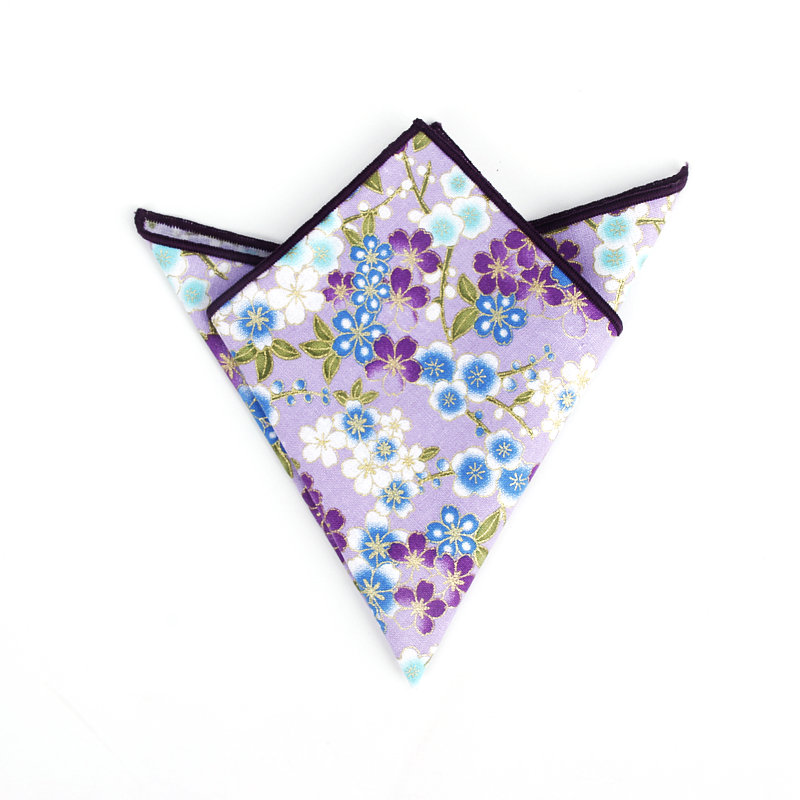 Pañuelo de algodón con estampado de flores para hombre, pañuelos de bolsillo con estampado de Cachemira, moda Vintage, trajes de bolsillo, 25x25cm, novedad
