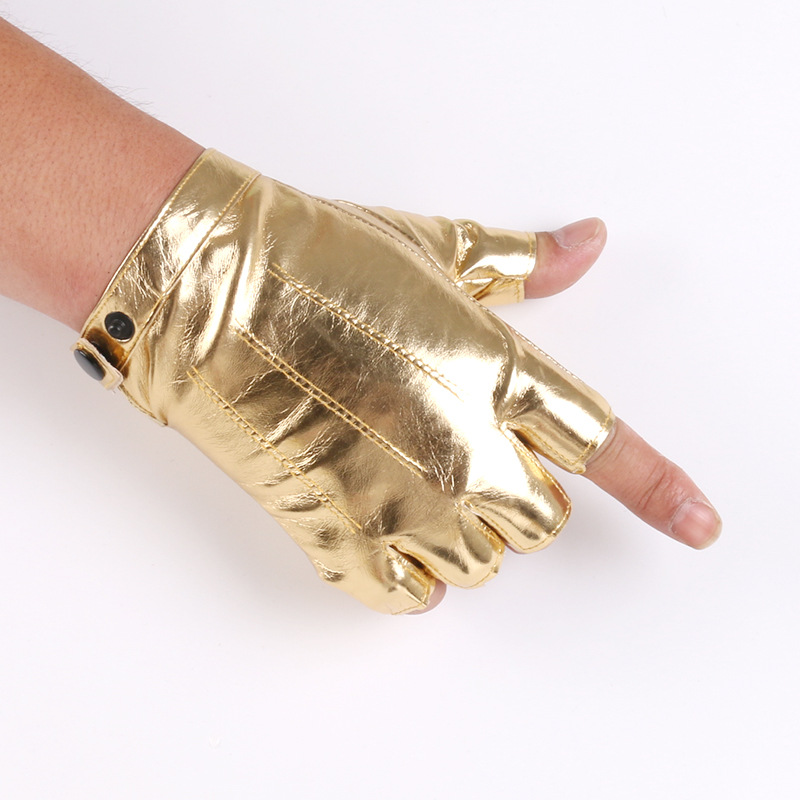 Перчатки мужские из искусственной кожи, тонкие, с открытыми пальцами