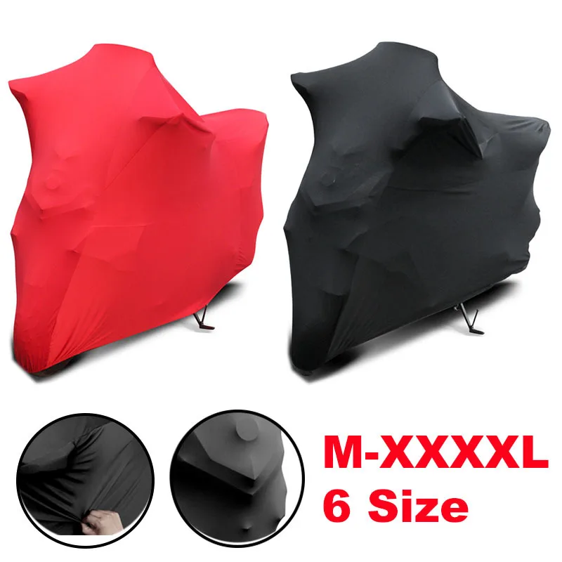 M-4XL Universal cubierta de motocicleta estiramiento a prueba de polvo a prueba de sol interior exterior Anti-UV a prueba de polvo Protector de bicicleta de poliéster a prueba de arañazos