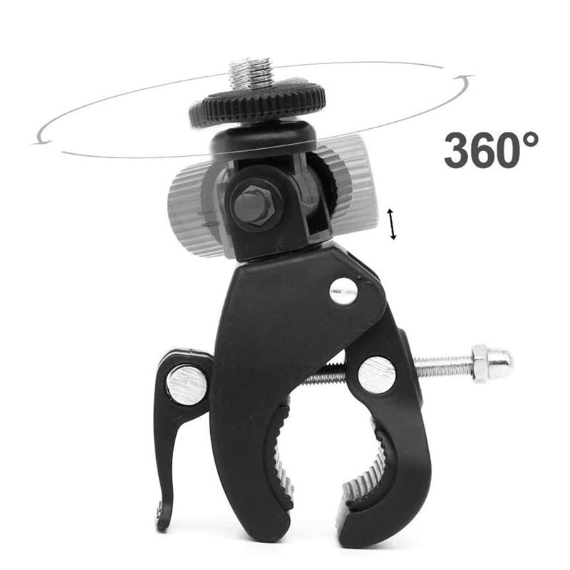 Clearance_Motorrad-Lenker-Fahrradgriffklemme, Kamerahalterung für Gopro Hero 12 11 10 9 8 7 6 5 4 Sitzung, max. Schwarz SJCAM EKE