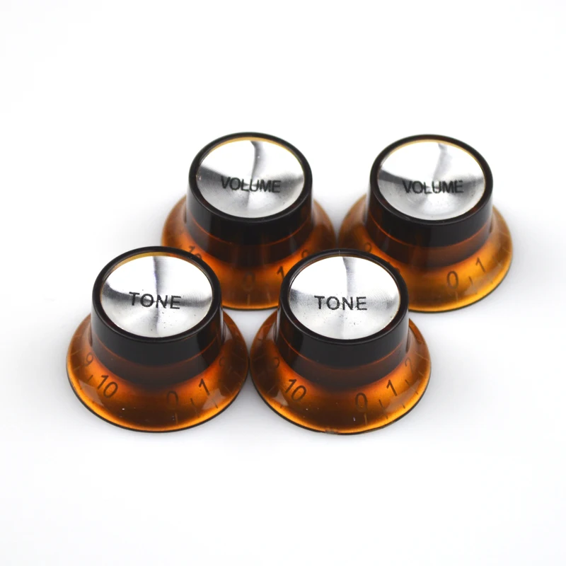 4 Chiếc Đàn Guitar Nón Cao Tốc Độ Nút Điều Khiển 2 Tập & 2 Tông Màu Bạc Chuông Cho LP SG Đàn Guitar