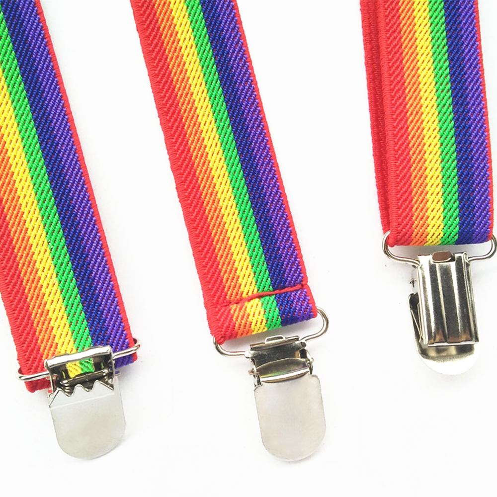 Neue Männer Frauen Jungen Mädchen Hosenträger Rot Weiß Regenbogen Bunte Gestreifte Strumpf Suspensorio Erwachsene Kinder Y-Back Hosenträger