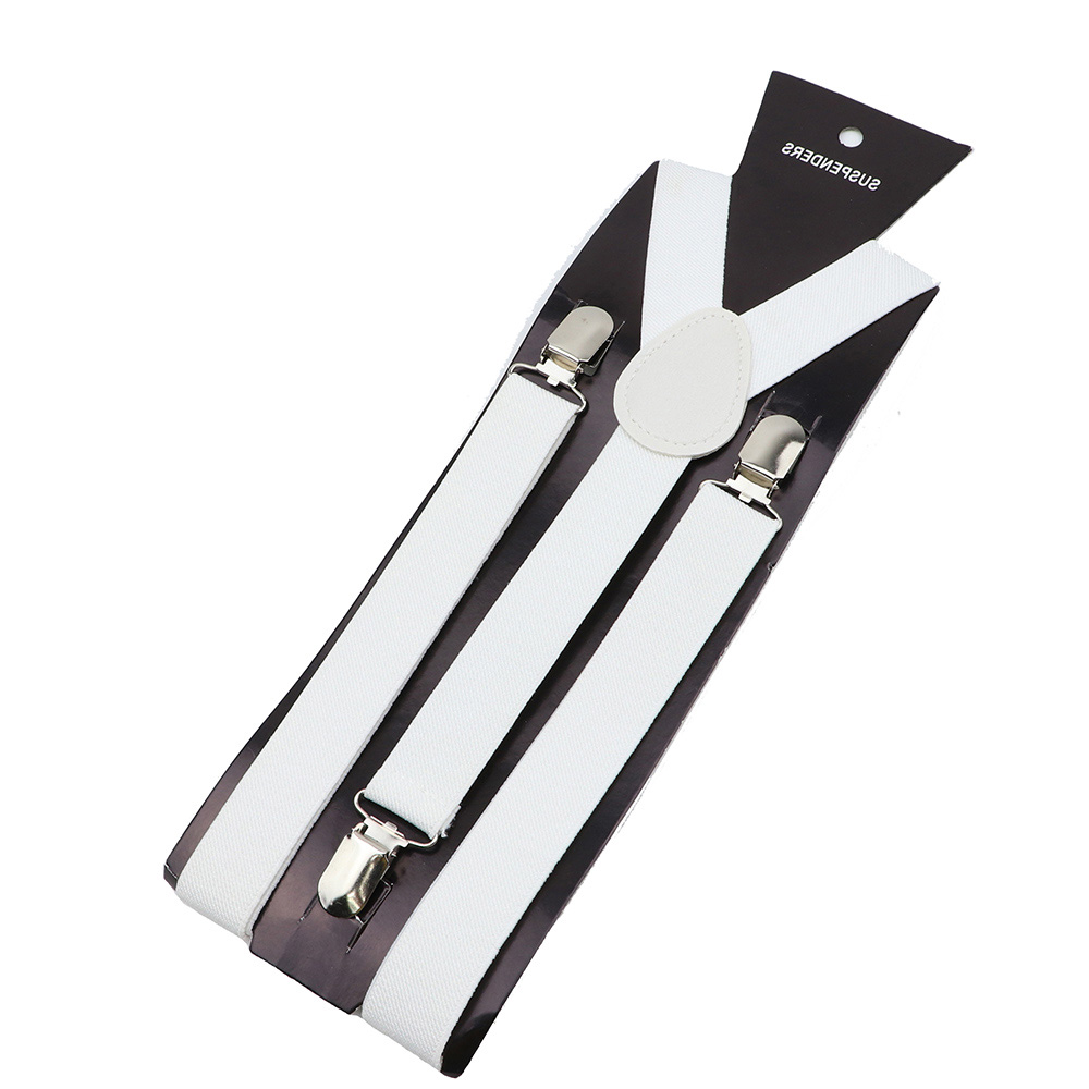 Effen kleur unisex bretels clip-on gesp heren bandjes verstelbare elastische Y-back bretels voor bruiloft pak rok accessoires cadeau