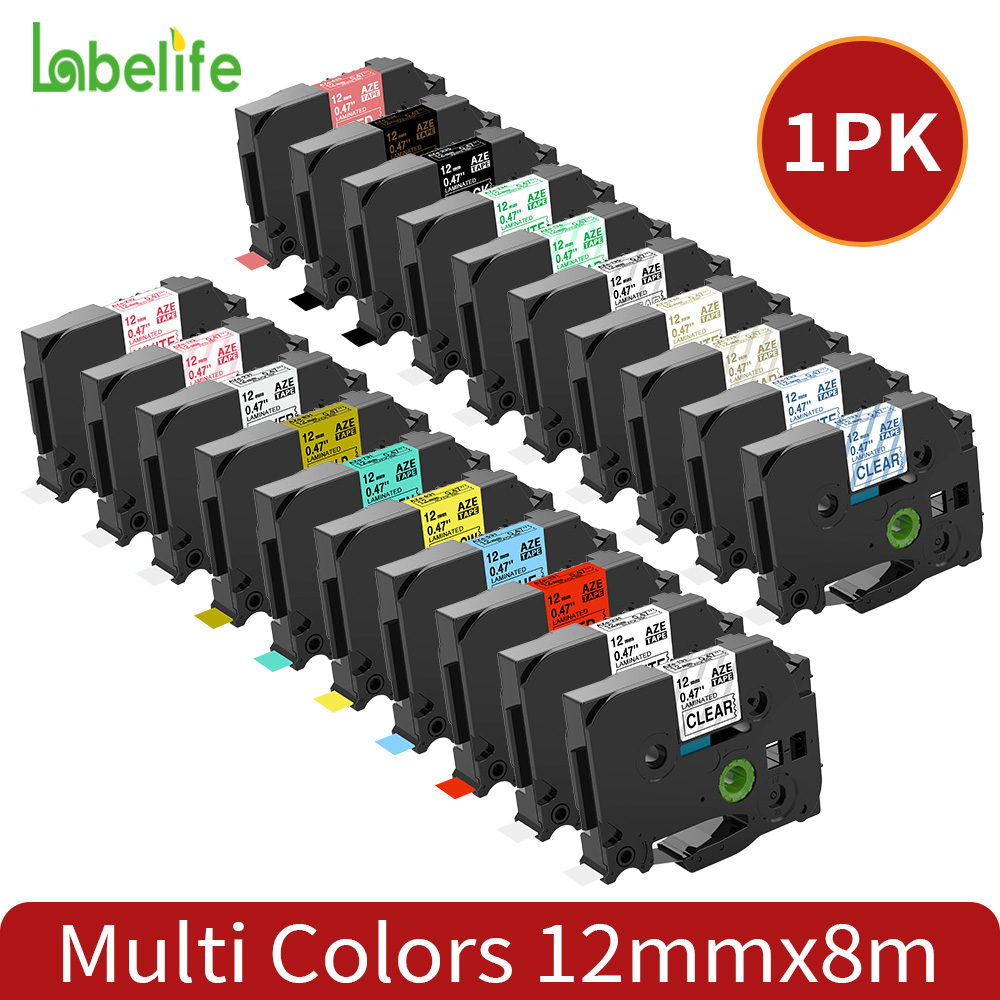 Laminiertes Etikettenband, 12 mm, kompatibel mit TZE-Band TZe-231 TZe-631 für Brother P-Touch H110 D210 H200 E1000pro Etikettendrucker