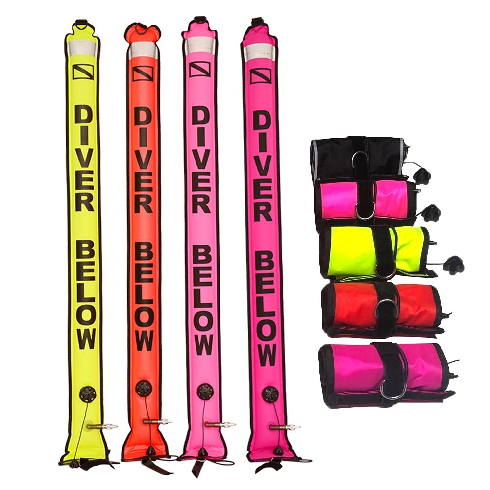 DIVE1.5m * 1,5 M boya tres formas de inflar seguridad buceo inflable SMB marcador de señal de superficie boya accesorio Envío Directo