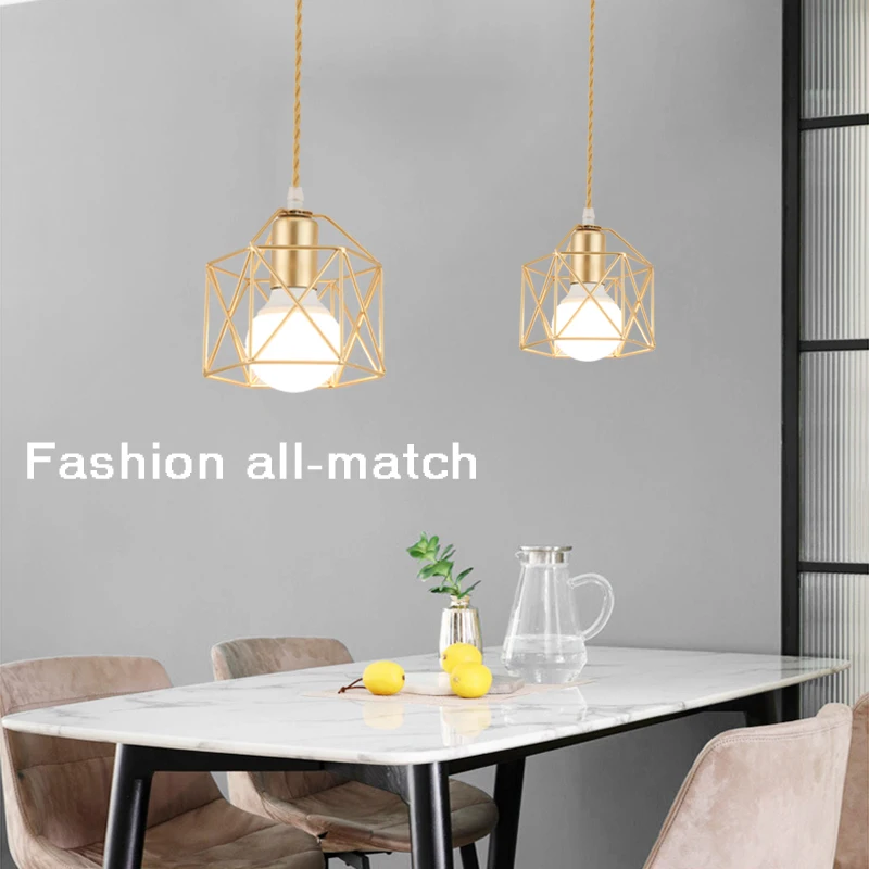 Lampade a sospensione retrò E27 per corridoio corridoio oro nero illuminazione a sospensione per interni lampadari per sala da pranzo cucina 110V 220V