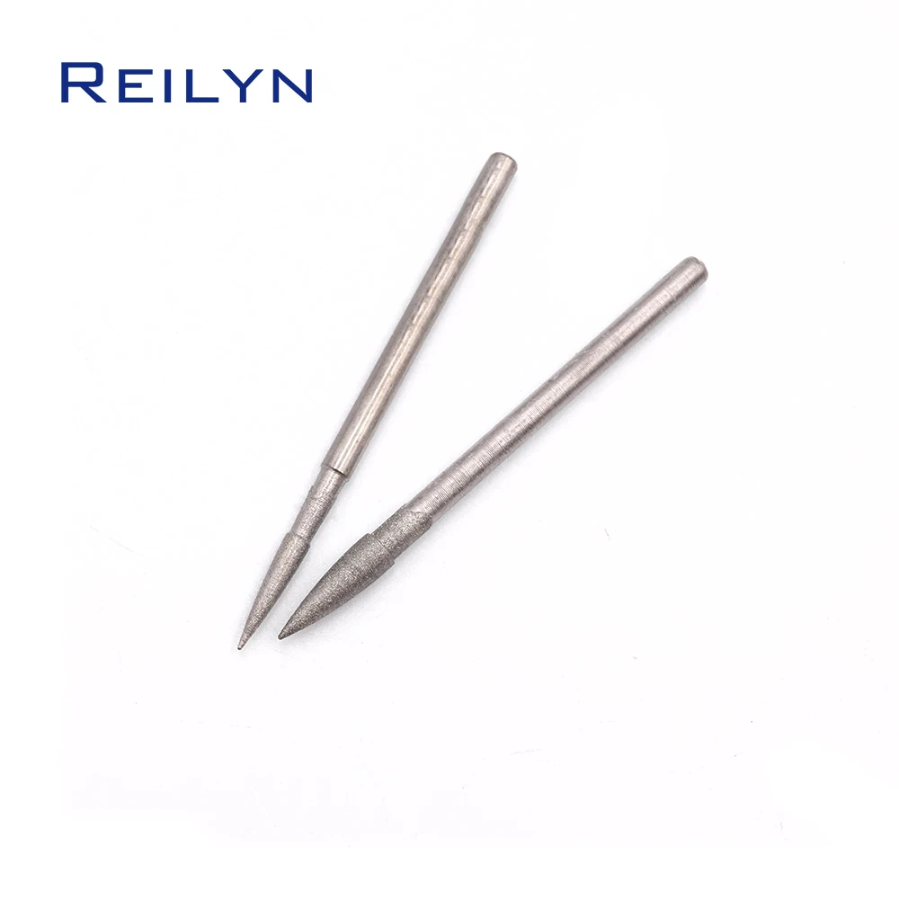 8pc Grit 400#  2.35mm Bit Size 1-6mm Diamond Grinding Burr Abrasive Bits Jade Diamond Polishing BitsTeeth Grinding Needle