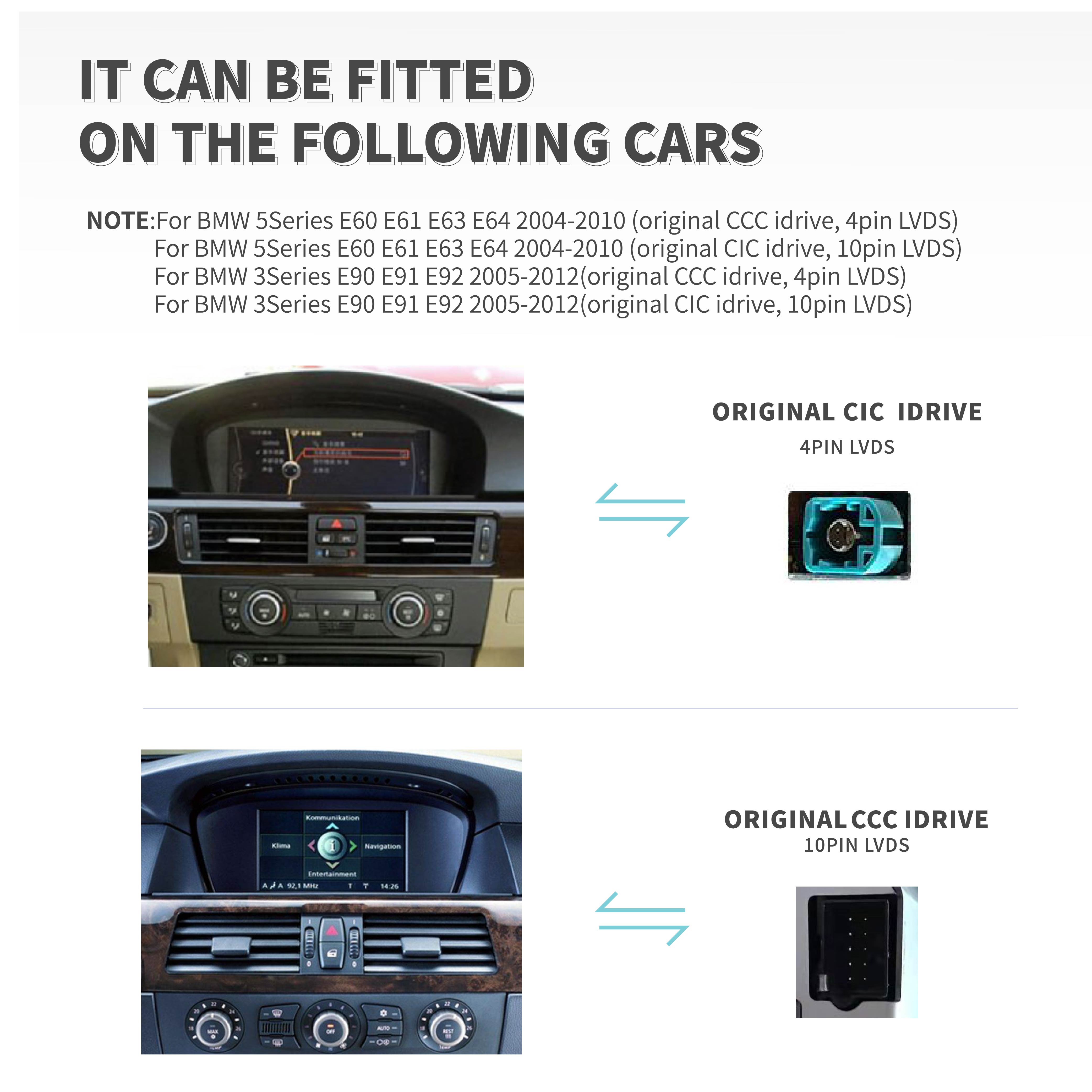 Không Dây Carplay Android 12 Máy Nghe Nhạc Đa Phương Tiện Cho Xe BMW Series 5 E60 E61 E63 E64 E90 E91 E92 CCC CIC IDrive Đài Phát Thanh GPS 4G