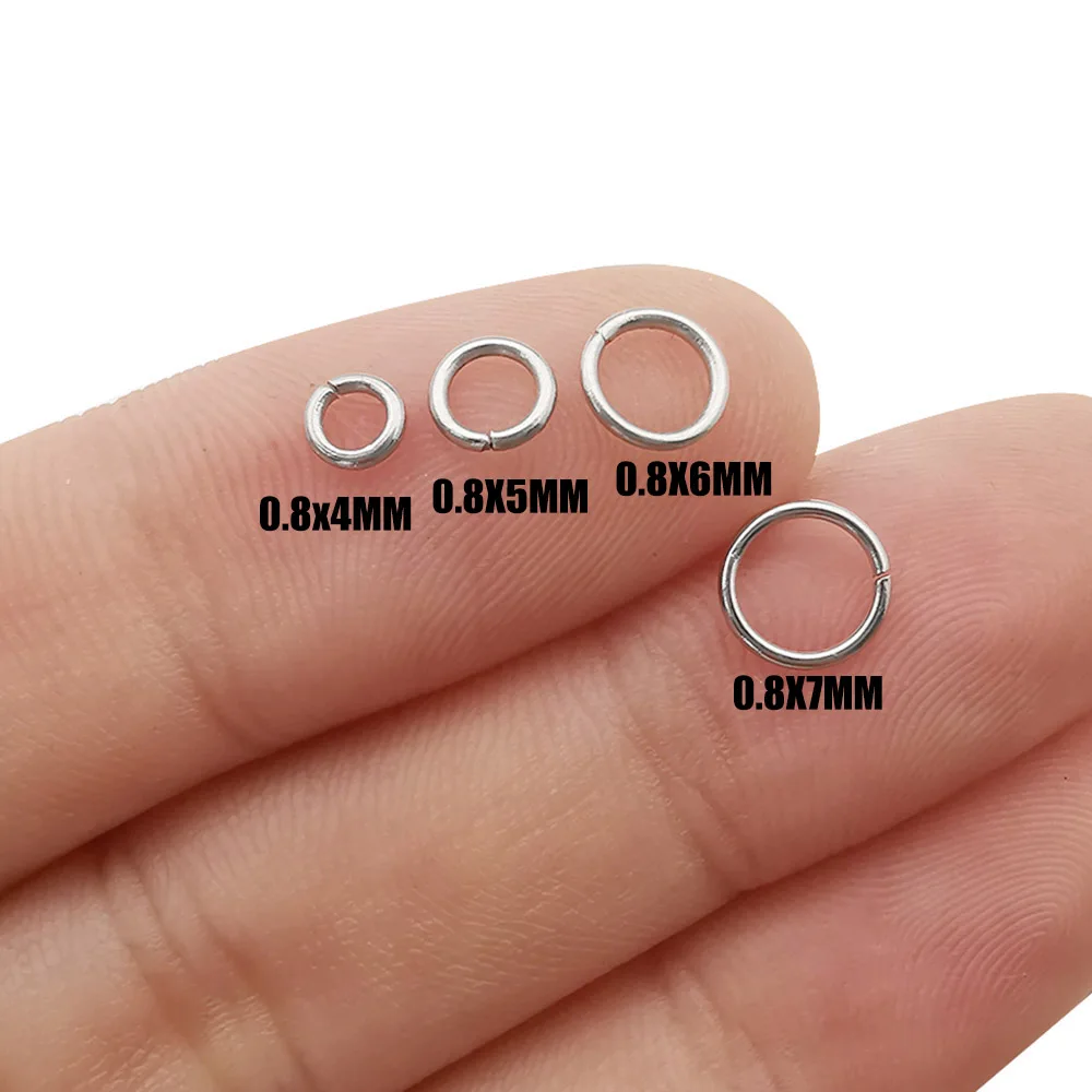 Bộ 100 Dây Thép Không Gỉ Nhảy Nhẫn Tách Vòng Kết Nối Cho Vòng Cổ Vòng Tay Phụ Kiện Trang Sức Làm