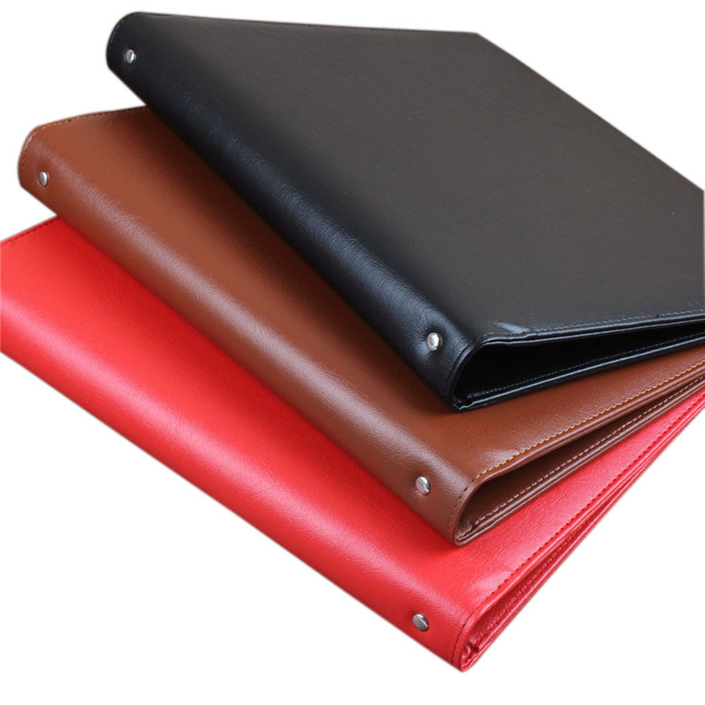 PU-Ledereinbandordner, 4 Ringe, groß, 30 mm, schwer, langlebig, gepolstert, A4, individuell handgefertigter Binder