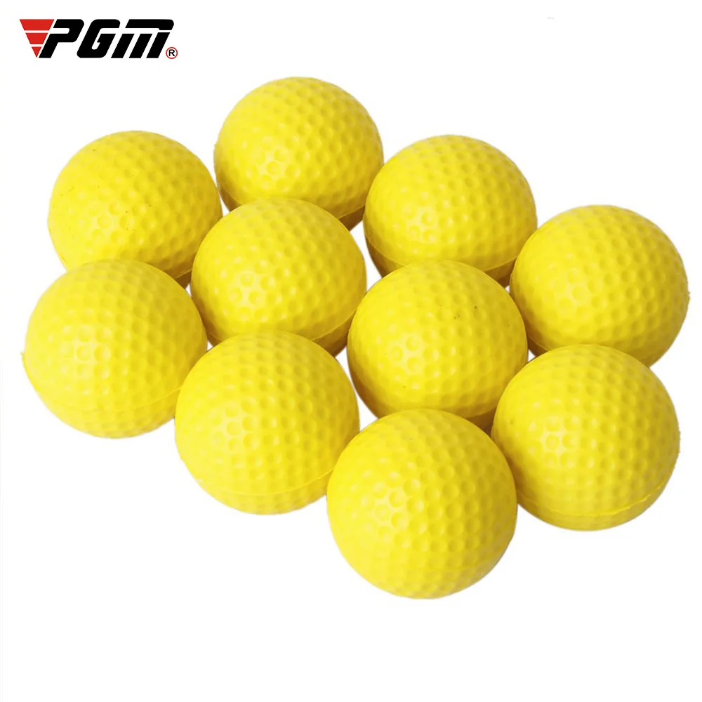 Palline da golf in schiuma PU gialla da 10 pezzi, spugna elastica per allenamento pratico per interni ed esterni