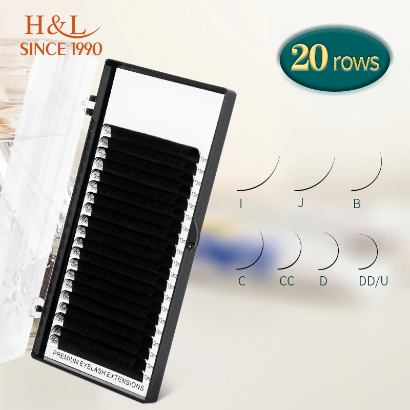 H&L SINCE 1990 20Rows 개별 속눈썹 연장 속눈썹 Maquiagem Cilios for Soft Natural Faux Mink 속눈썹
