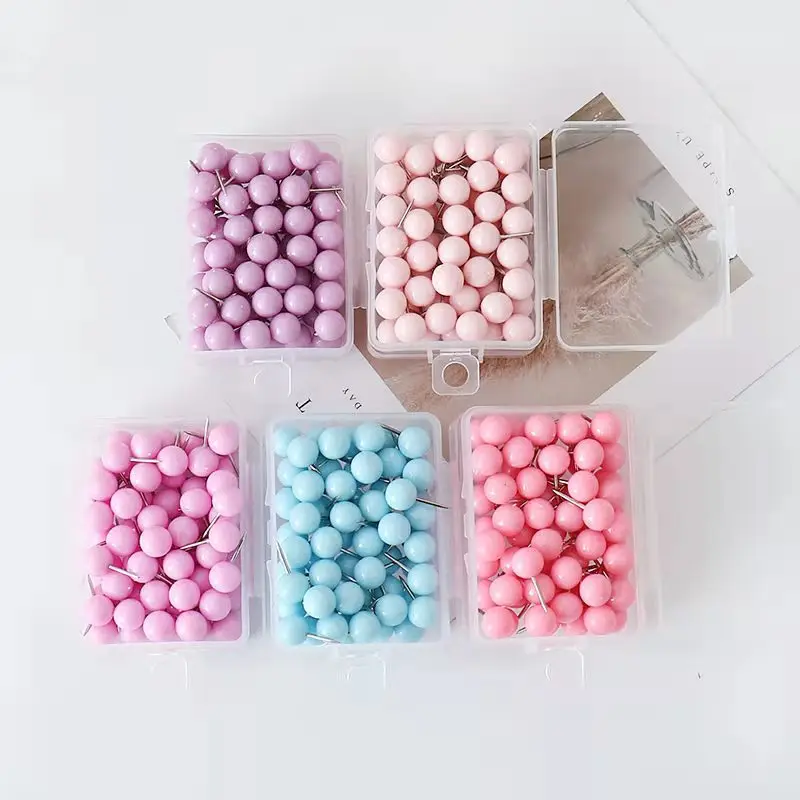 TUTU 50 teile/schachtel coloful ball Push-Pins Thumb Reißzwecke Bord Pins Zeichnung Foto Wand Stollen Büro Schule Liefert H0563